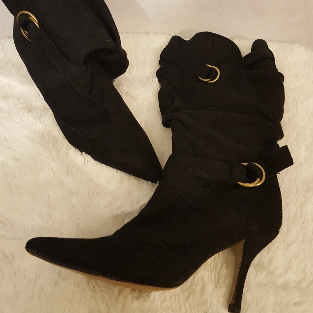 Suede Heel Boots
